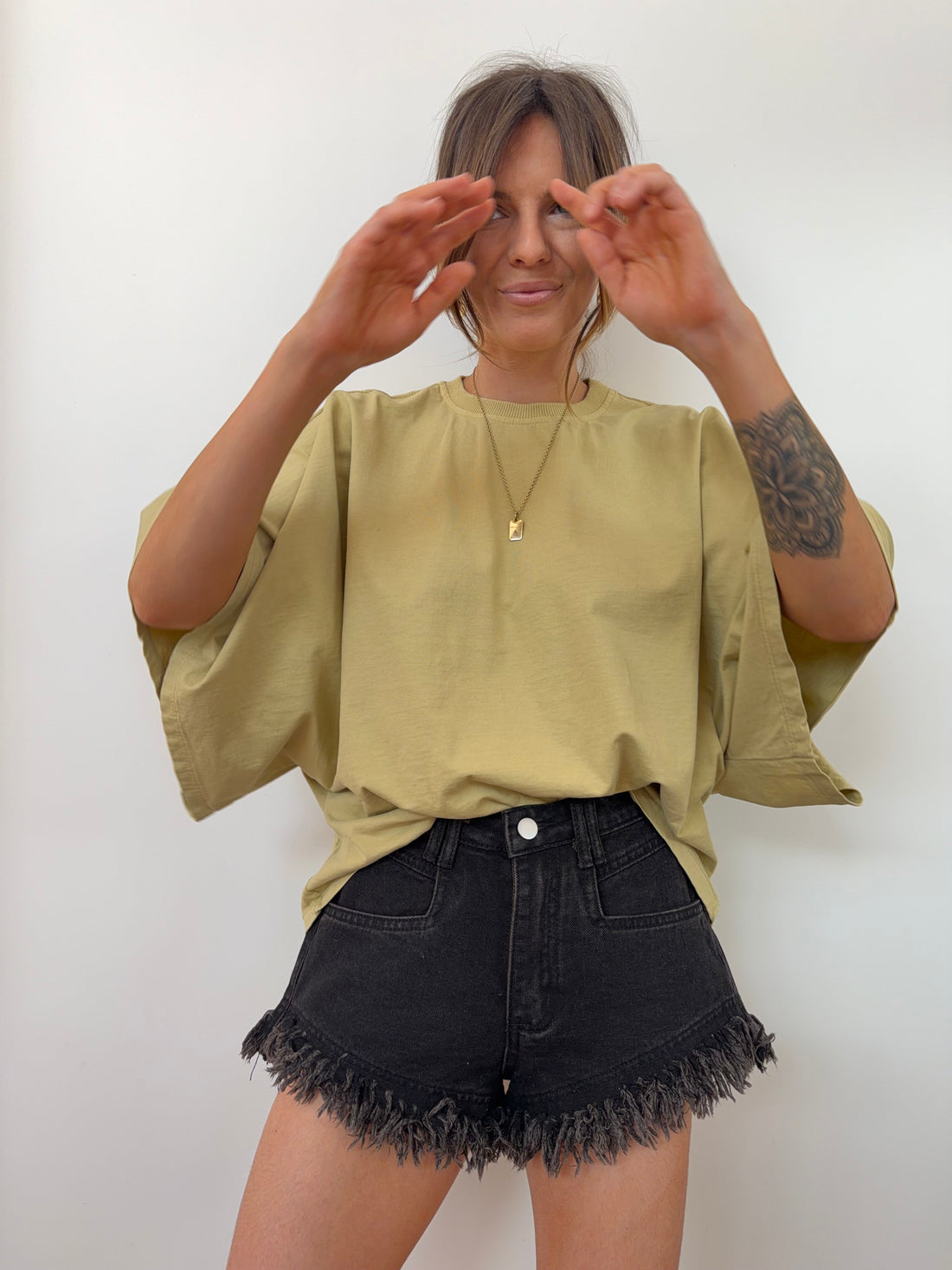 Short en jean - noir
