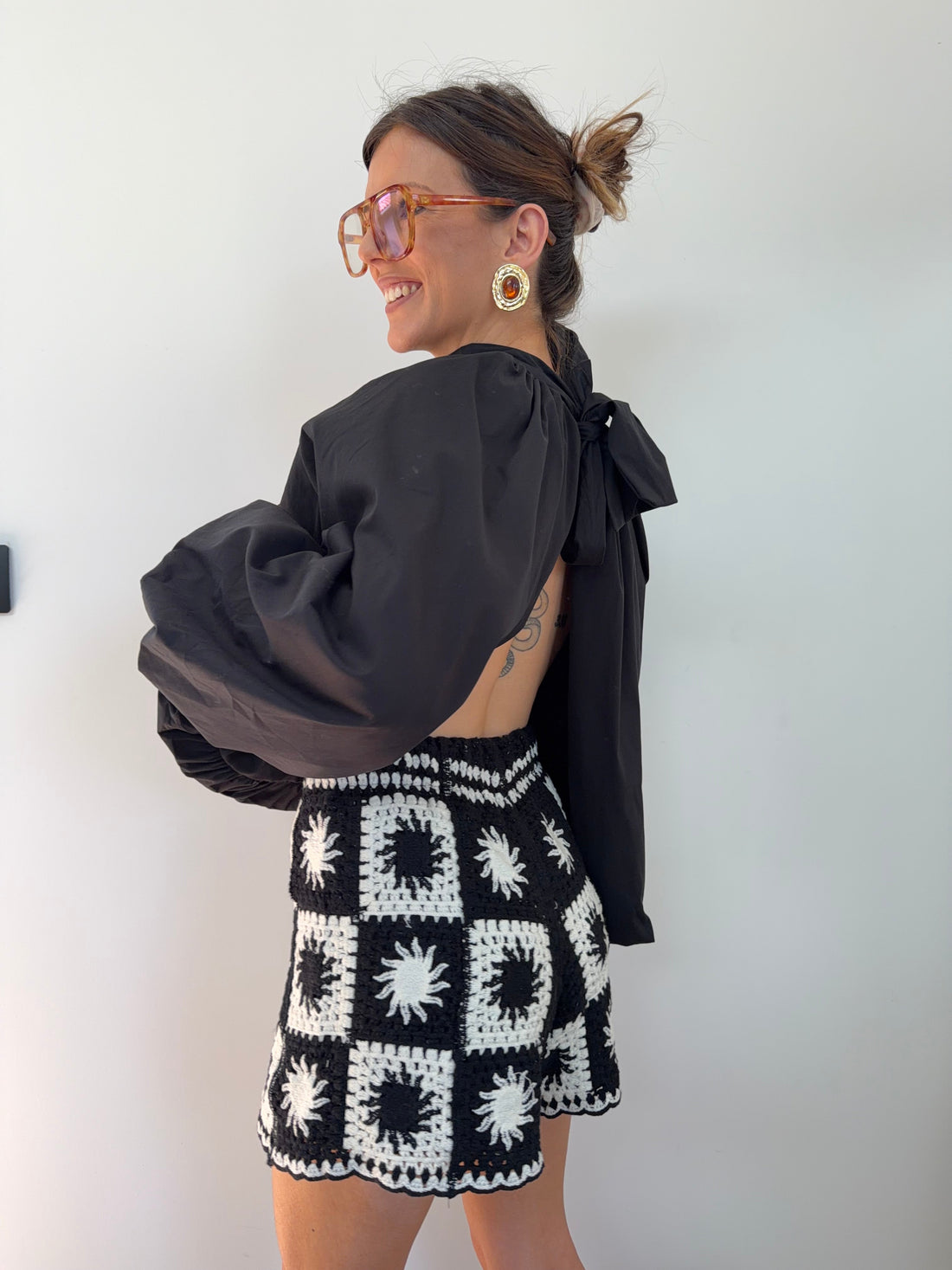 Short en crochet - noir