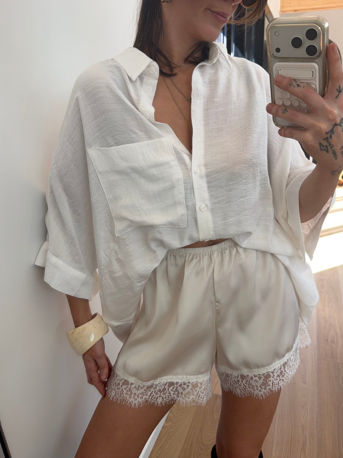 Chemise blanche manches courtes