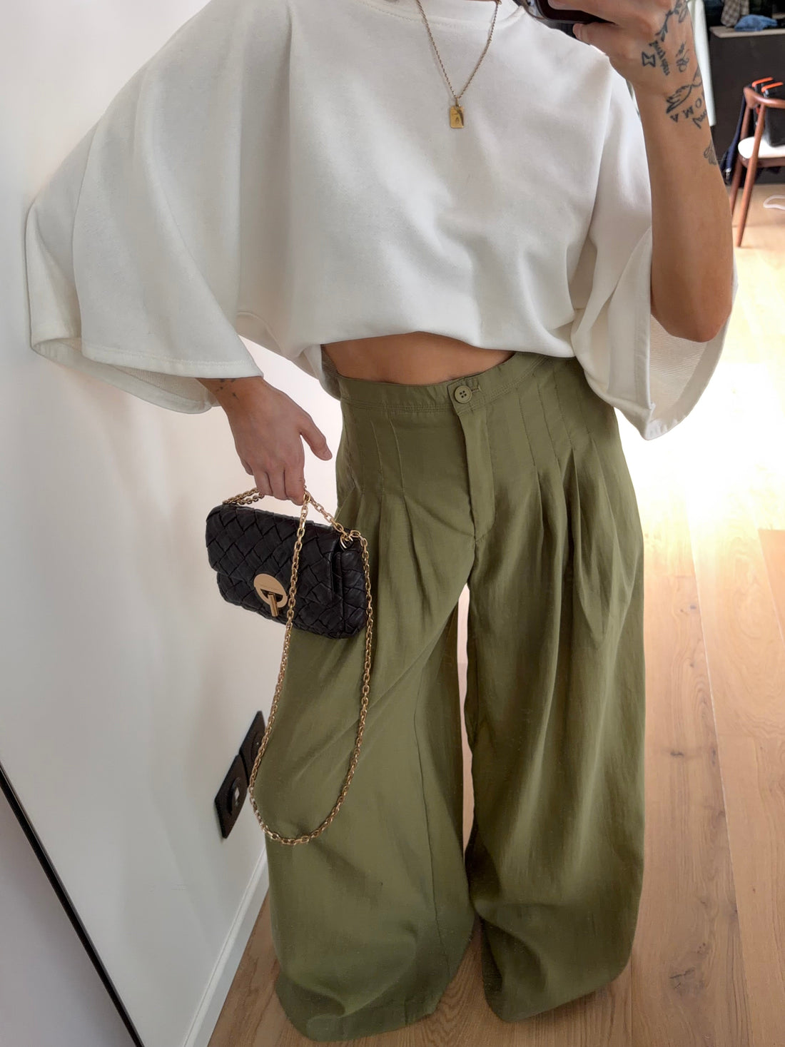 Pantalon droit - vert