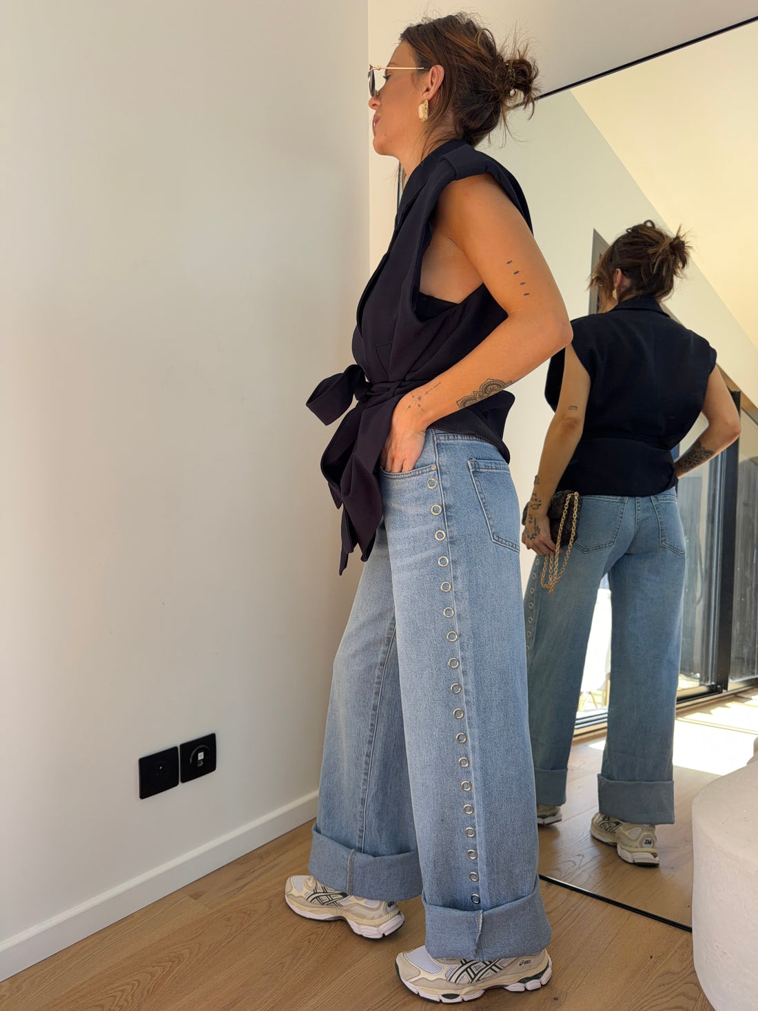 Jeans à gros oeillets - Elma