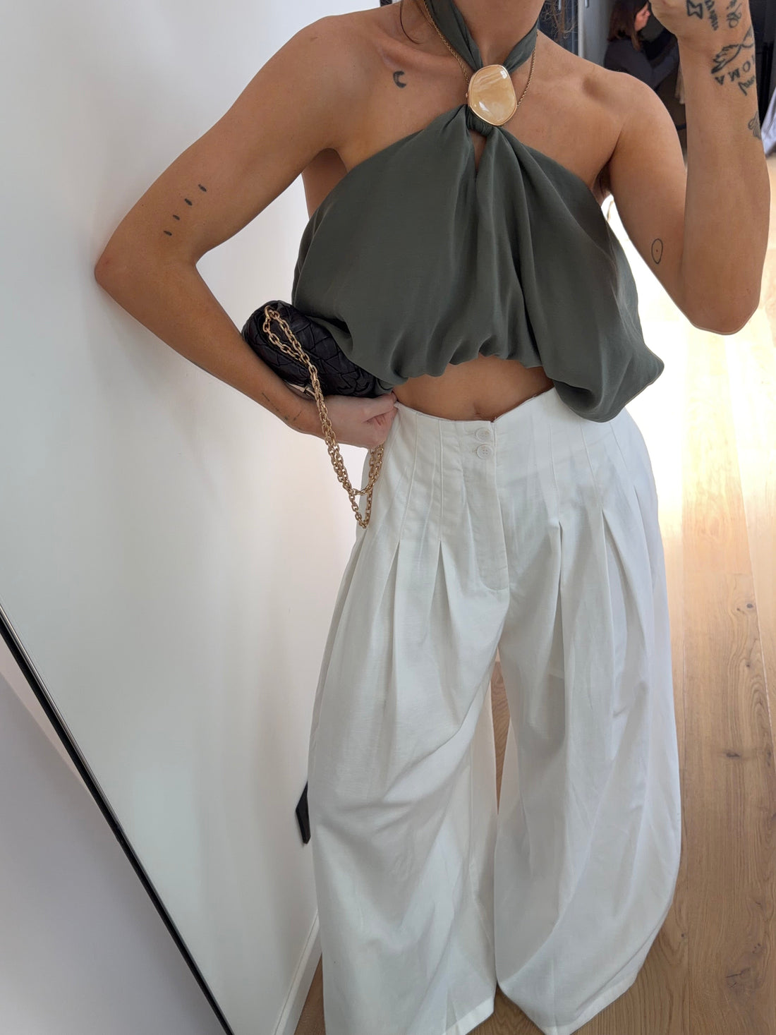 Pantalon droit - blanc